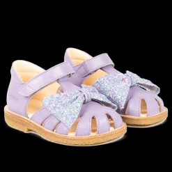 Begynder Sandal Med Glittersløjfe Og Velcrolukning
