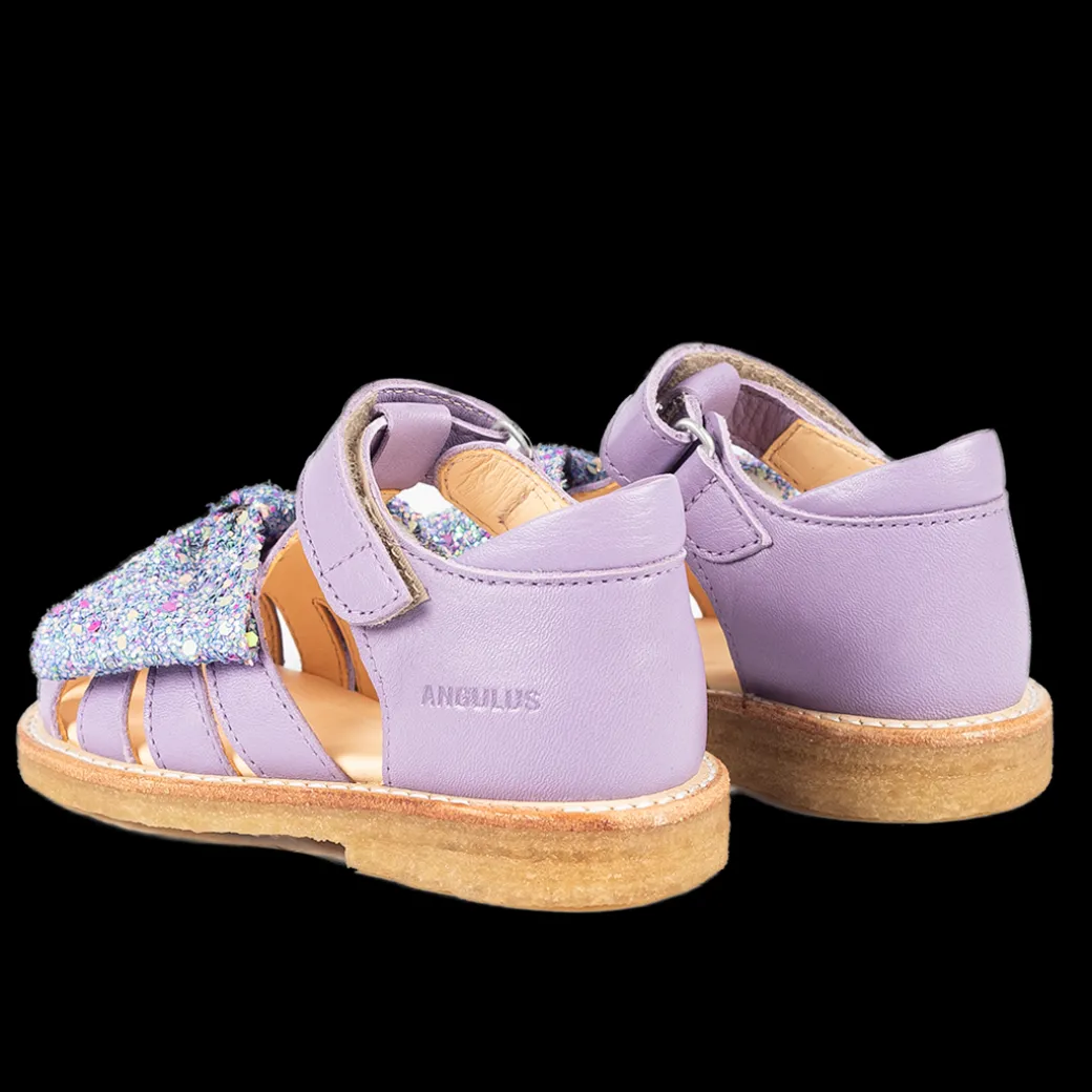Begynder Sandal Med Glittersløjfe Og Velcrolukning