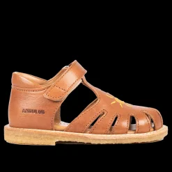 Begynder Sandal Med Vejrbroderi Og Velcrolukning