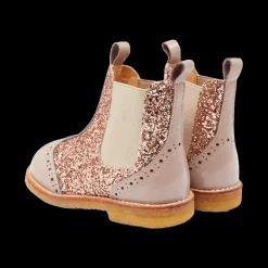 Chelsea Støvle Med Glitter Og Brogues Detaljer