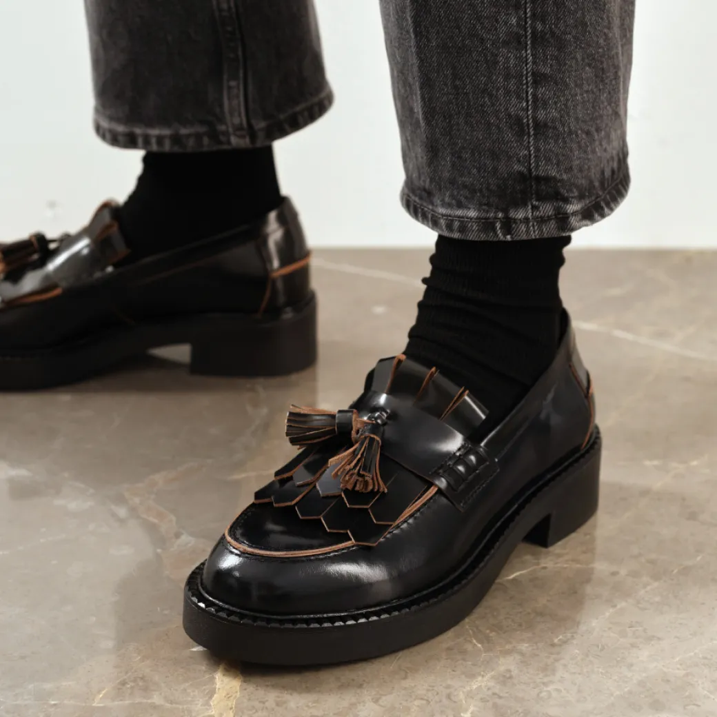 Chunky Penny Loafer Med Frynser Og Kvastdetalje