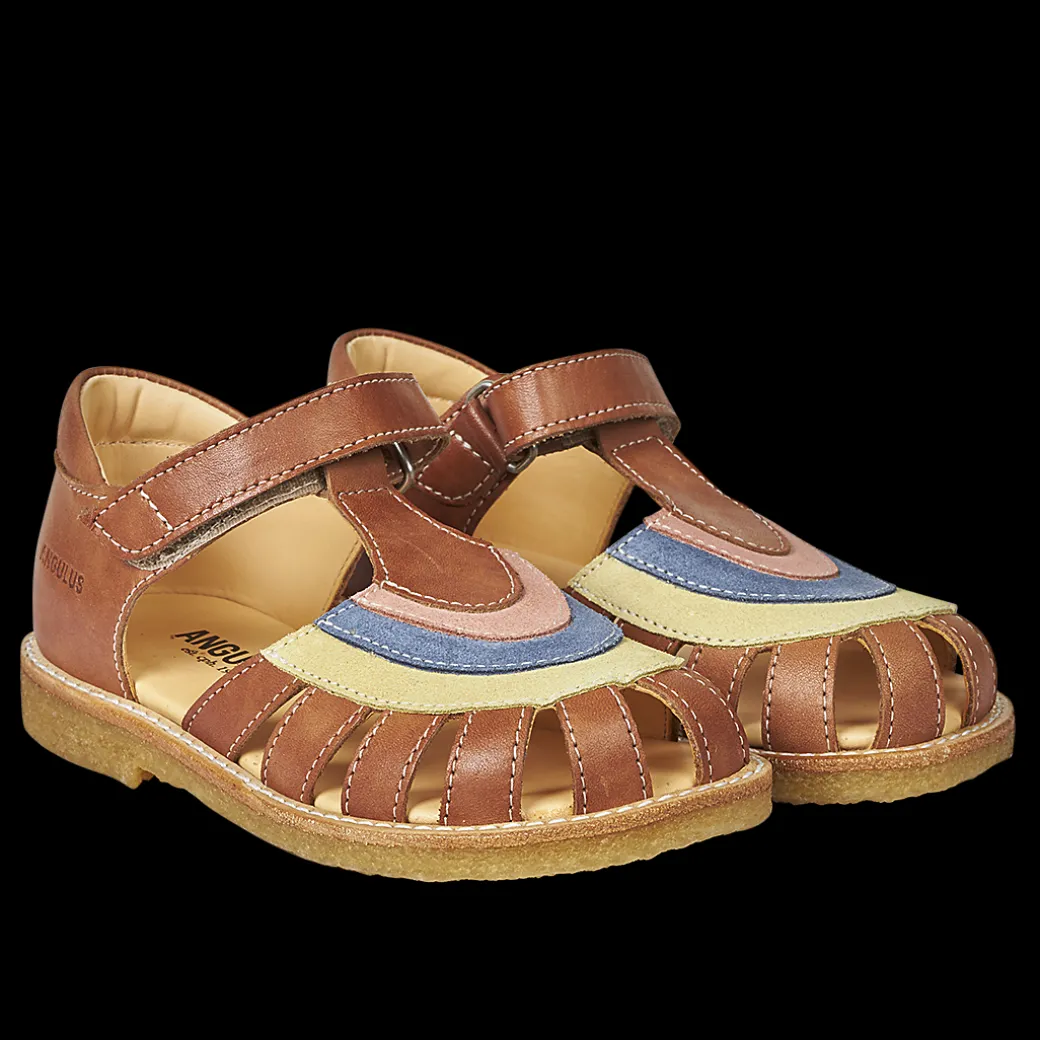Colourblock Regnbuesandal Med Velcro