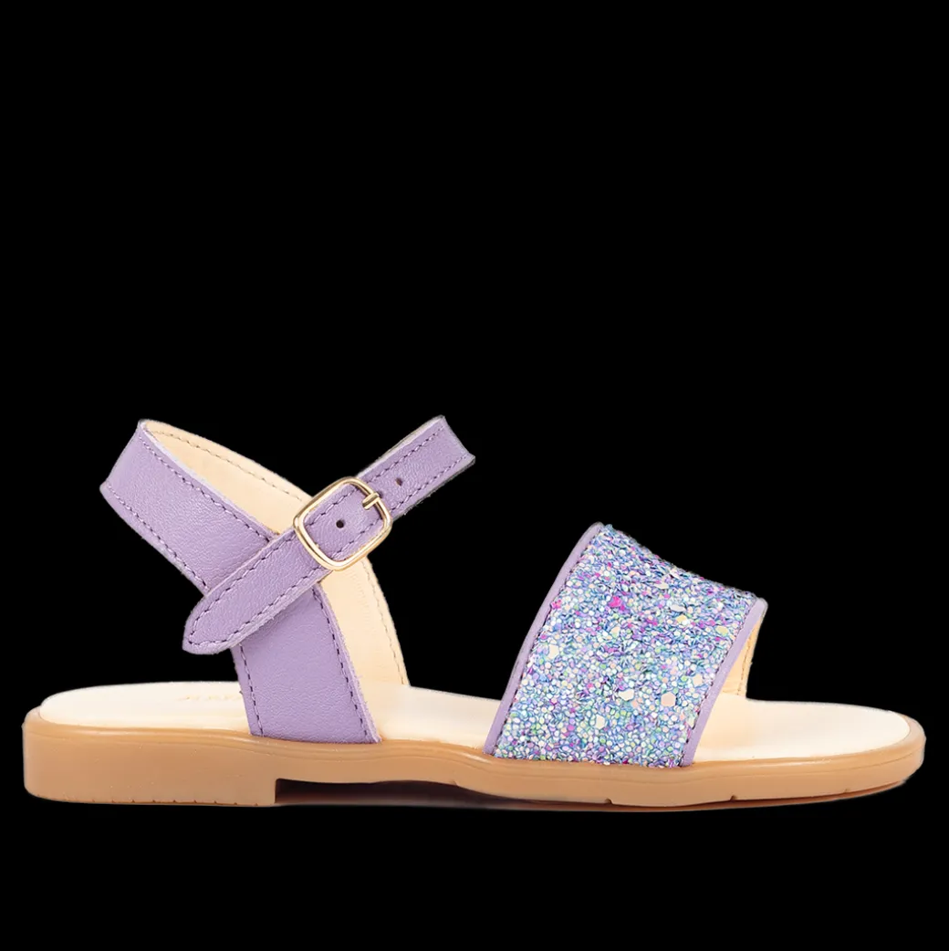 Glittersandal Med åben Tå Og Spændelukning