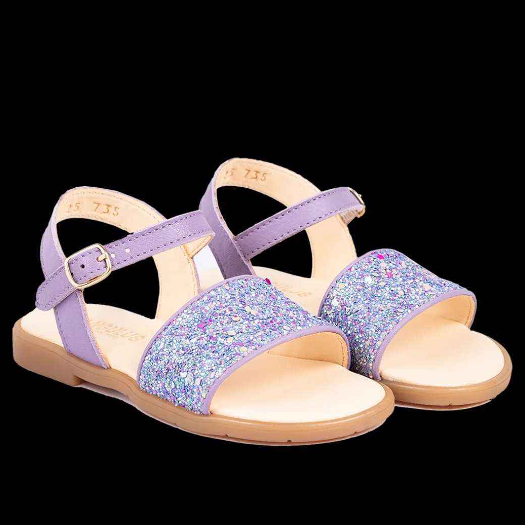 Glittersandal Med åben Tå Og Spændelukning