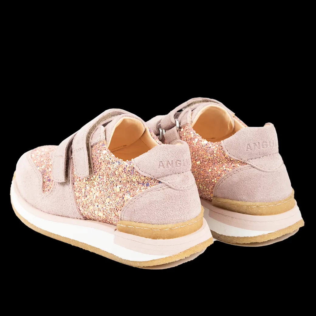 Glittersneaker Med Velcrolukning