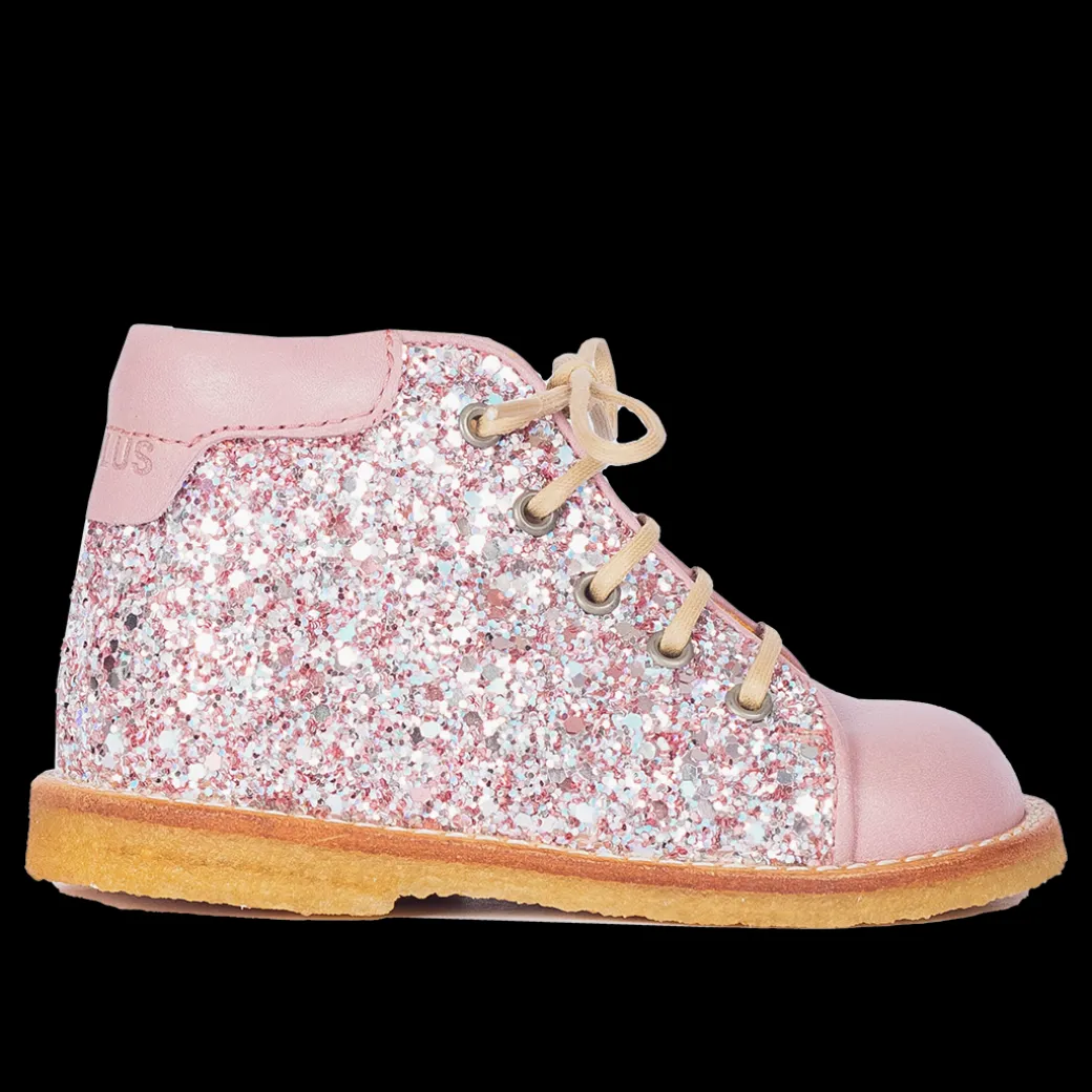 Klassisk Begynder Snøresko Med Funklende Glitter
