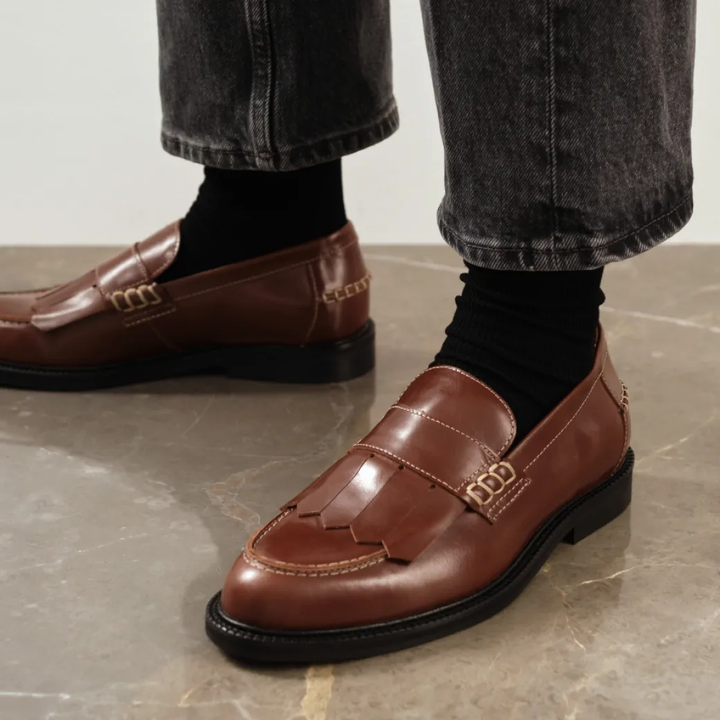 Klassisk Penny Loafer Med Frynser