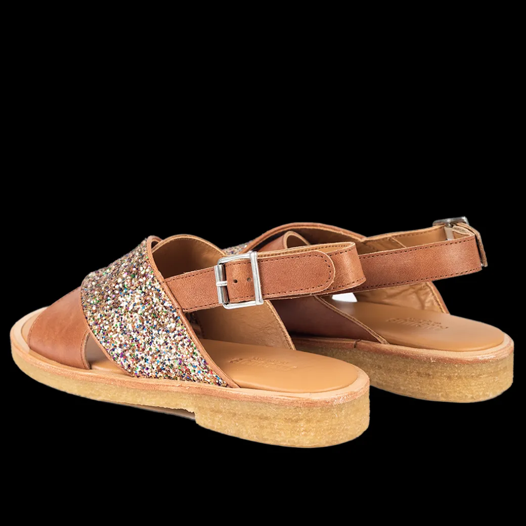 Krydssandal Med Funklende Glitterdetalje