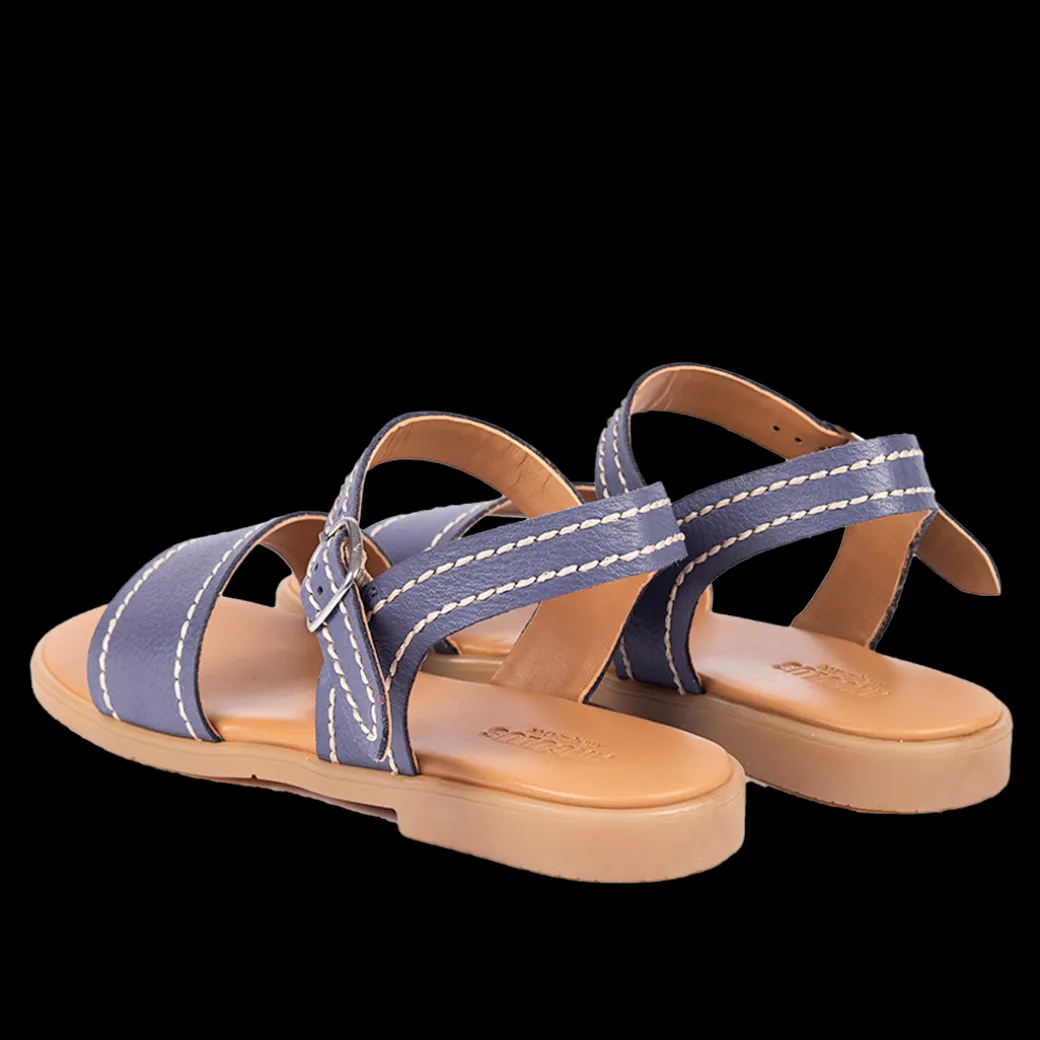 Sandal Med Dekorative Kontraststikninger