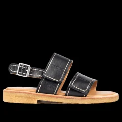 Sandal Med Detalje Stikninger, Velcro Og Spænde