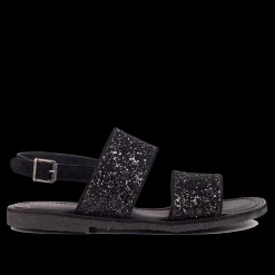 Sandal Med Funklende Sort Glitter