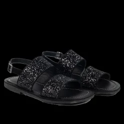 Sandal Med Funklende Sort Glitter
