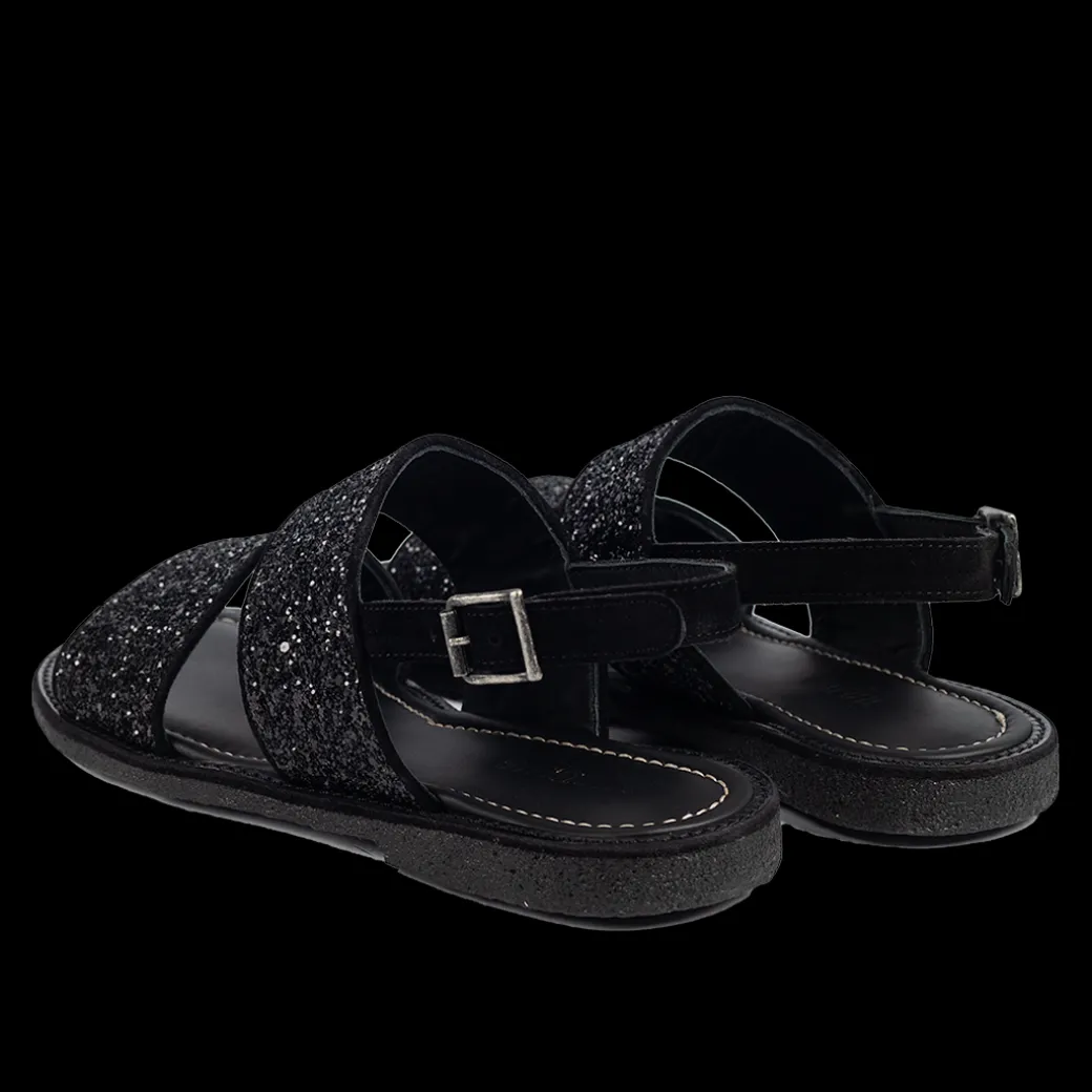 Sandal Med Funklende Sort Glitter