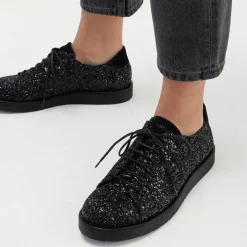 Sneaker I Glitter På Plateausål